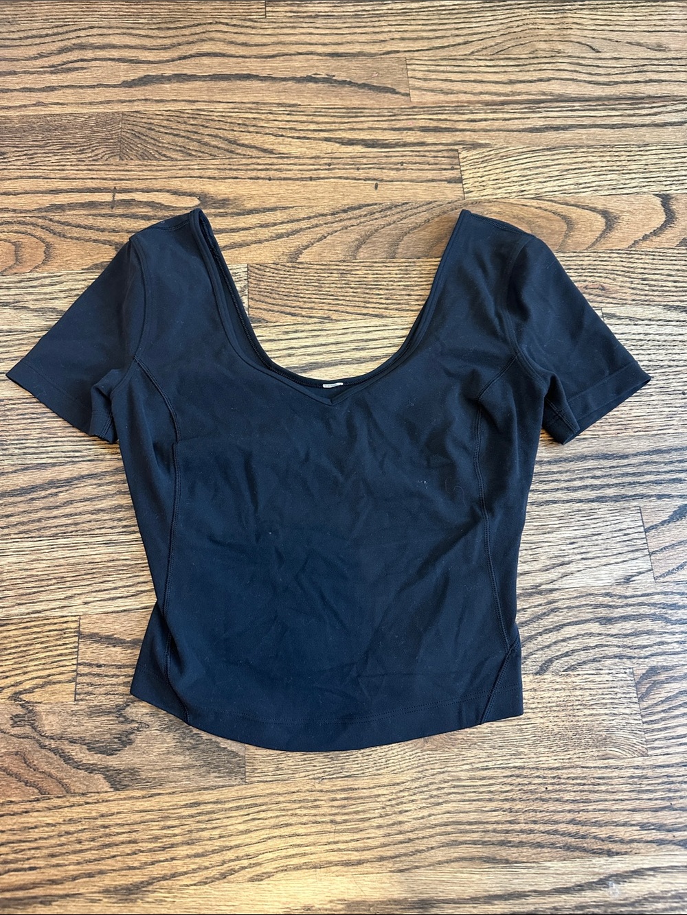 lululemon athletica Black Scoop Neck Crop Top